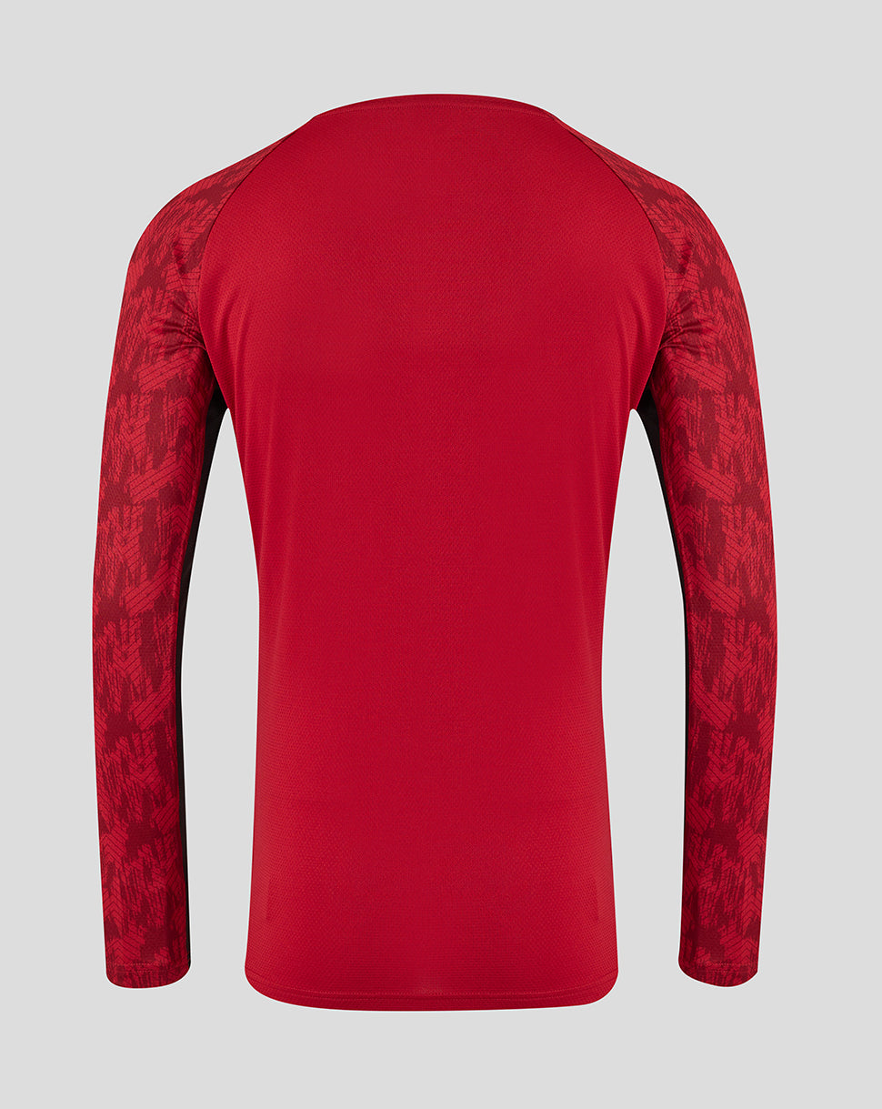 Saracens Men's 25/26 Training Long Sleeve Tee - Rhythmic Red - Rhythmic Red/Caviar
