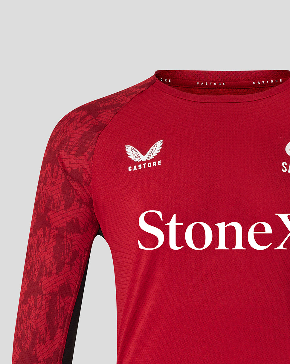 Saracens Men's 25/26 Training Long Sleeve Tee - Rhythmic Red - Rhythmic Red/Caviar