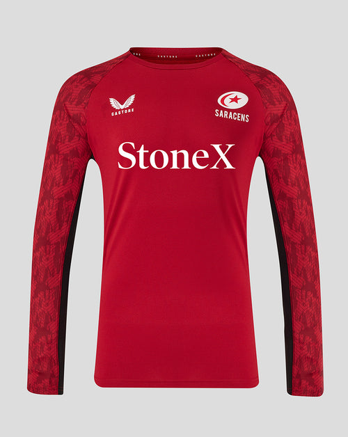 Saracens Men's 25/26 Training Long Sleeve Tee - Rhythmic Red
