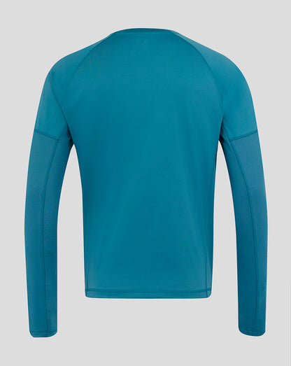 England Rugby Men’s 25/26 Contact Long Sleeve Drill Top – Storm Blue
