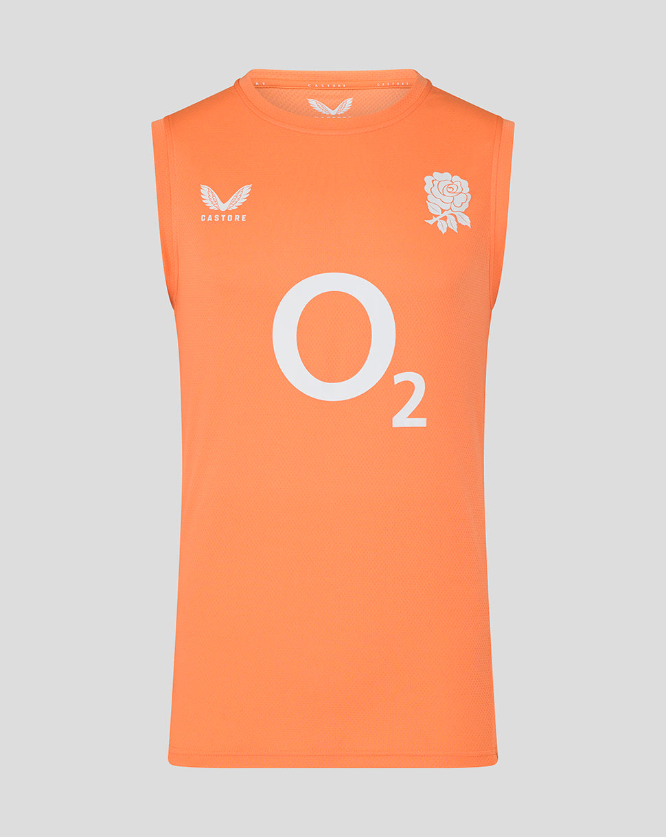 Men’s England Rugby Performance Sleeveless T Shirt O2 – Melon - Melon