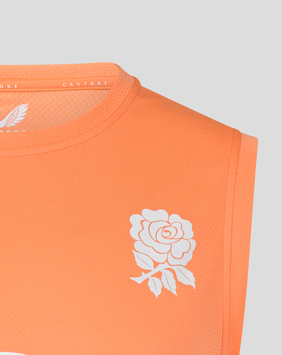 Men’s England Rugby Performance Sleeveless T Shirt O2 – Melon - Melon
