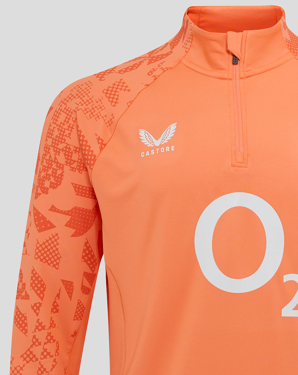 Men’s England Rugby 25/26 Performance Long Sleeve Midlayer Top – Melon - Melon