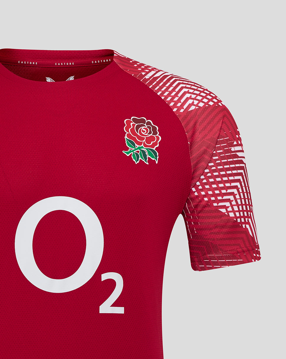 England Rugby Men’s 25/26 Pre Match Short Sleeve T-Shirt – Red - Red