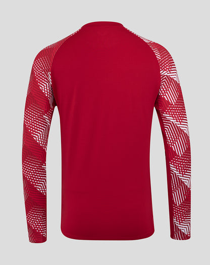 England Rugby Men's Pre Match Long Sleeve Drill Top O2 – Red