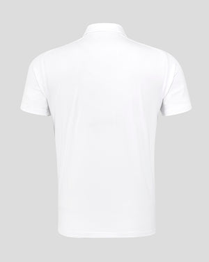 Men's England Rugby 25/26 Travel Short Sleeve Polo - Brilliant White