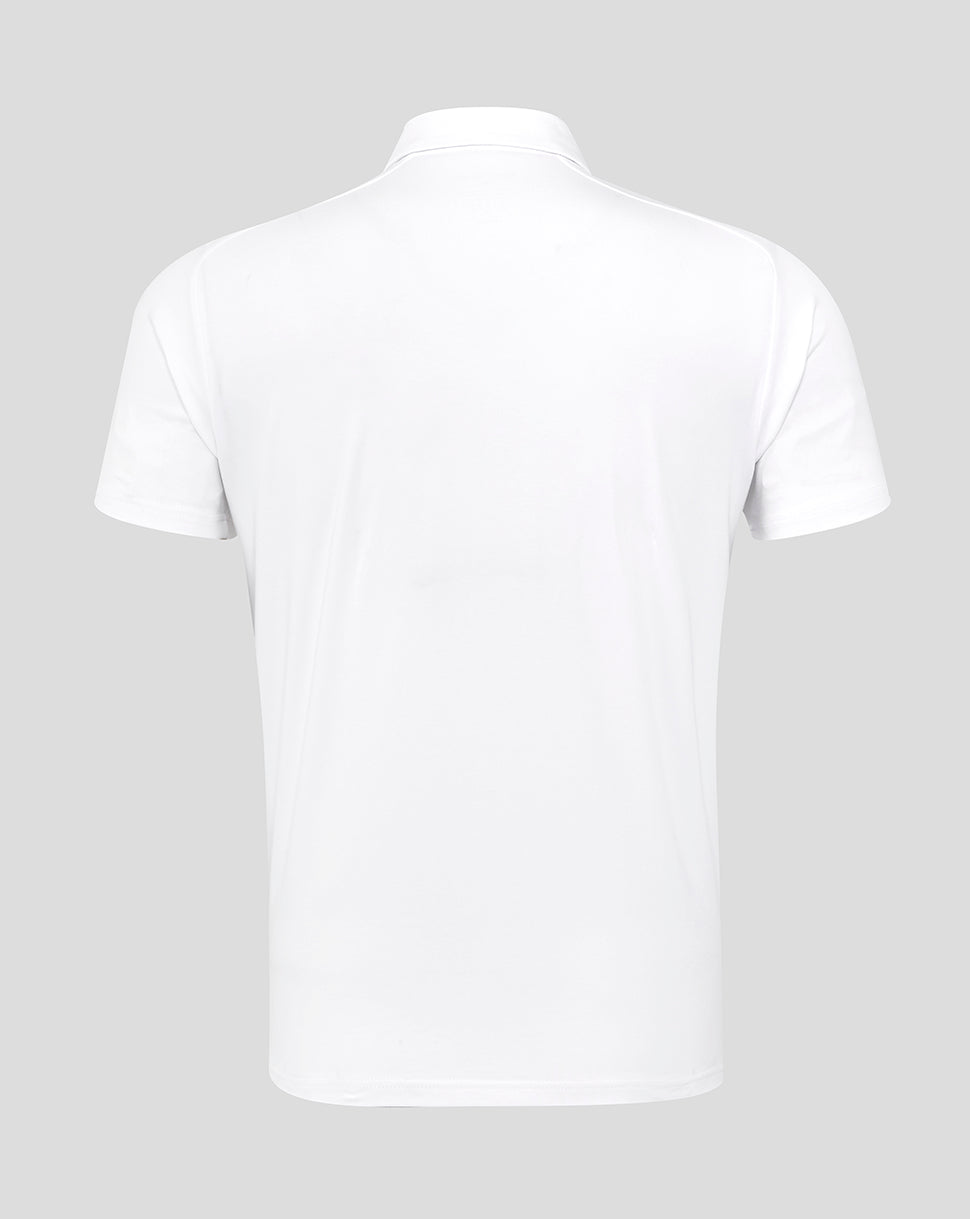 Men's England Rugby 25/26 Travel Short Sleeve Polo - Brilliant White - Brilliant White