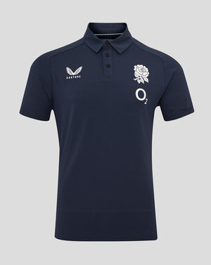 Men's England Rugby 25/26 Travel Short Sleeve Polo - Inkwell