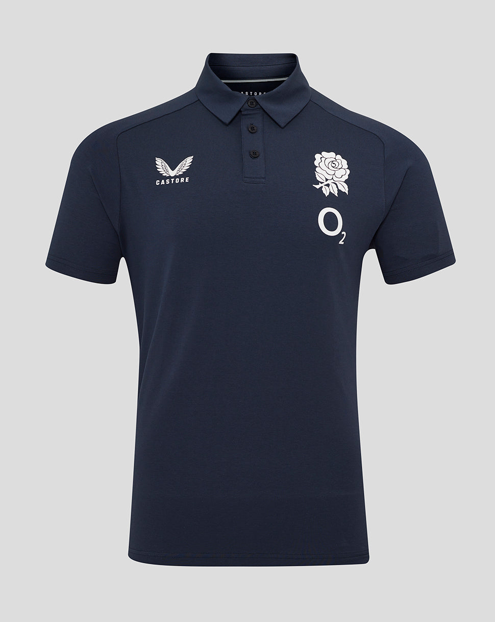 Men's England Rugby 25/26 Travel Short Sleeve Polo - Inkwell - Inkwell