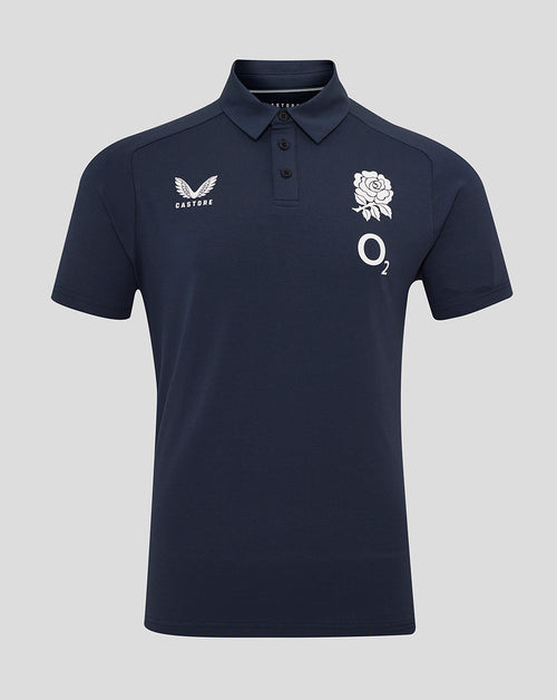 Men's England Rugby 25/26 Travel Short Sleeve Polo - Inkwell