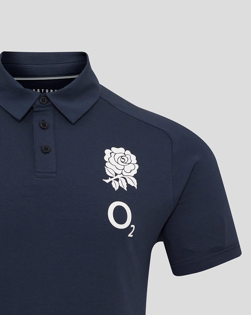 Men's England Rugby 25/26 Travel Short Sleeve Polo - Inkwell - Inkwell
