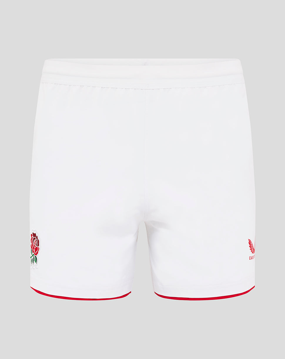 Men’s England Rugby 25/26 Home Shorts – Brilliant White - Brilliant White/Lipstick Red