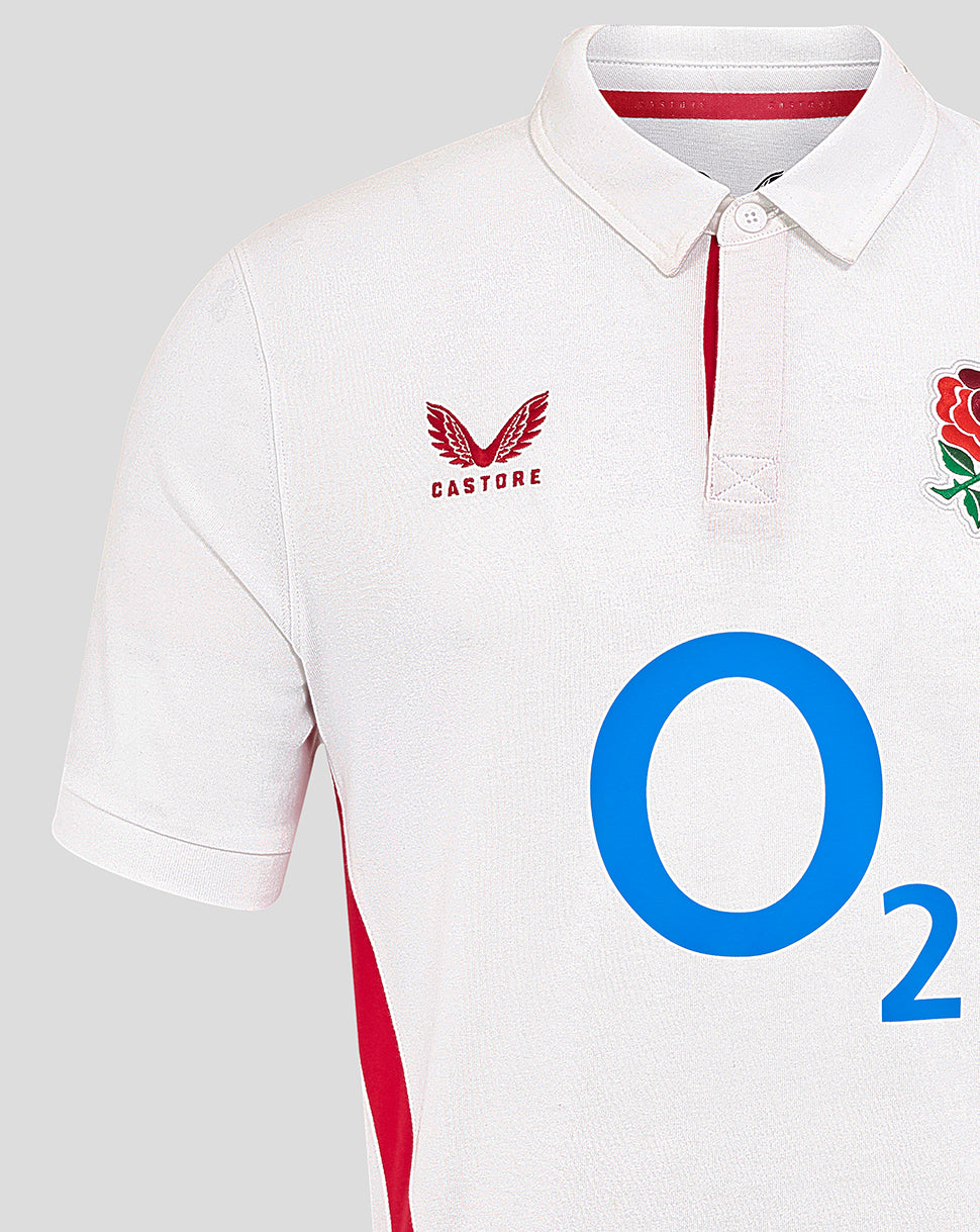 Men’s England Rugby 25/26 Home Classic Short Sleeve Shirt – Brilliant White - Brilliant White/Lipstick Red