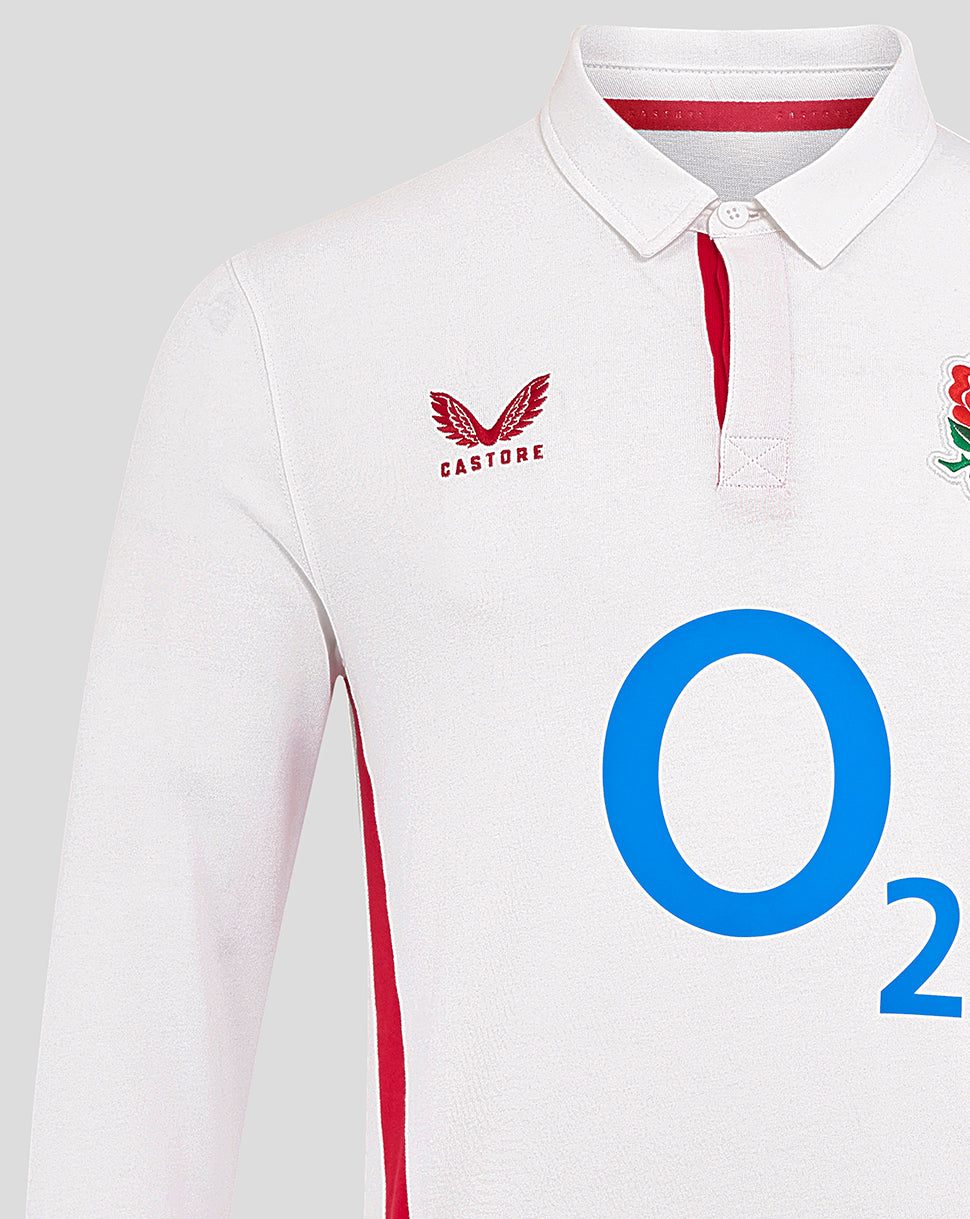 Men’s England Rugby 25/26 Home Classic Long Sleeve Shirt – Brilliant White - Brilliant White/Lipstick Red