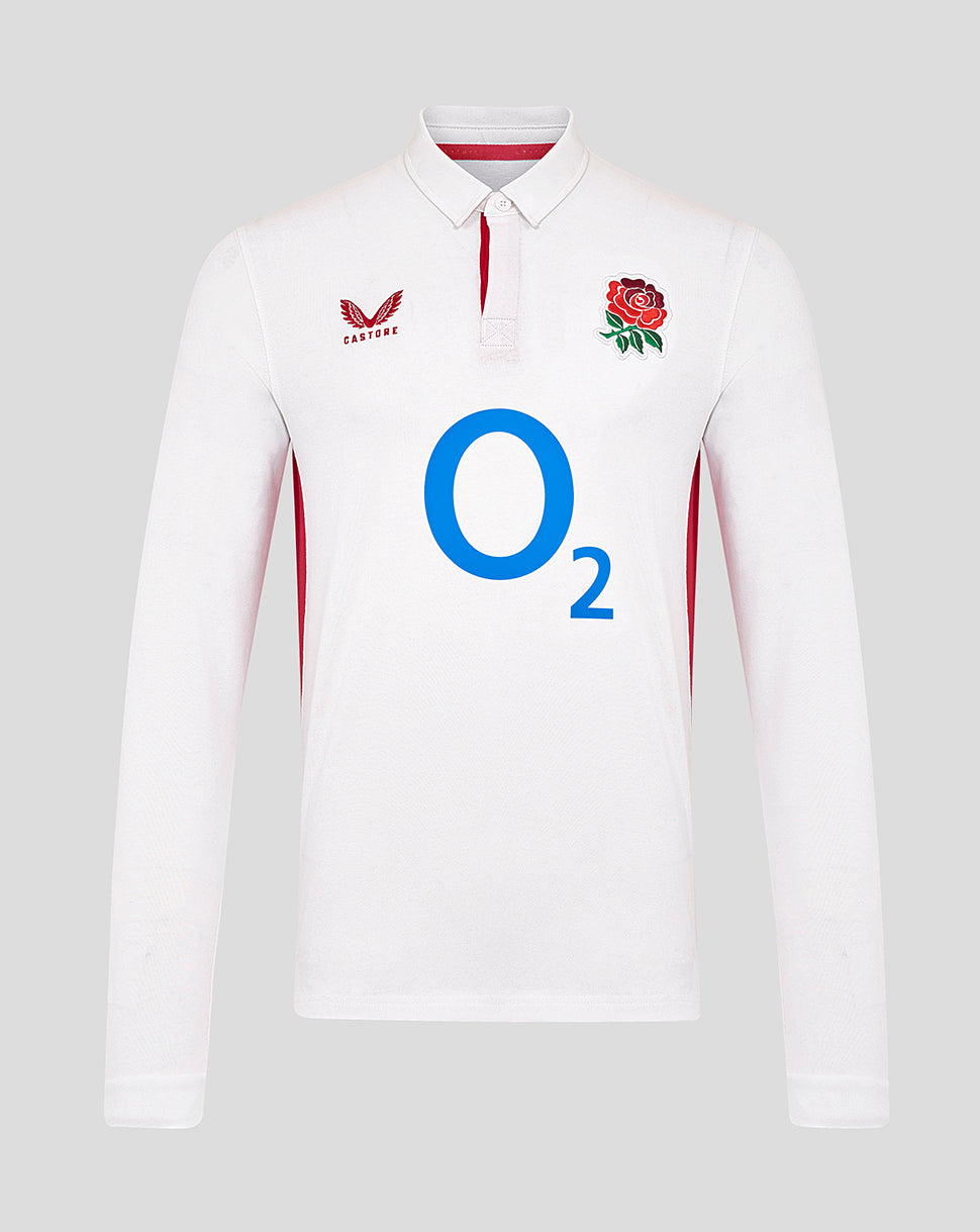 White Red Roses Home Classic Long Sleeve Shirt with rose crest on left chest and O2 logo on center body.