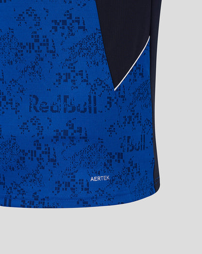 Blue and black sports jersey with Red Bull branding and Aertek logo.