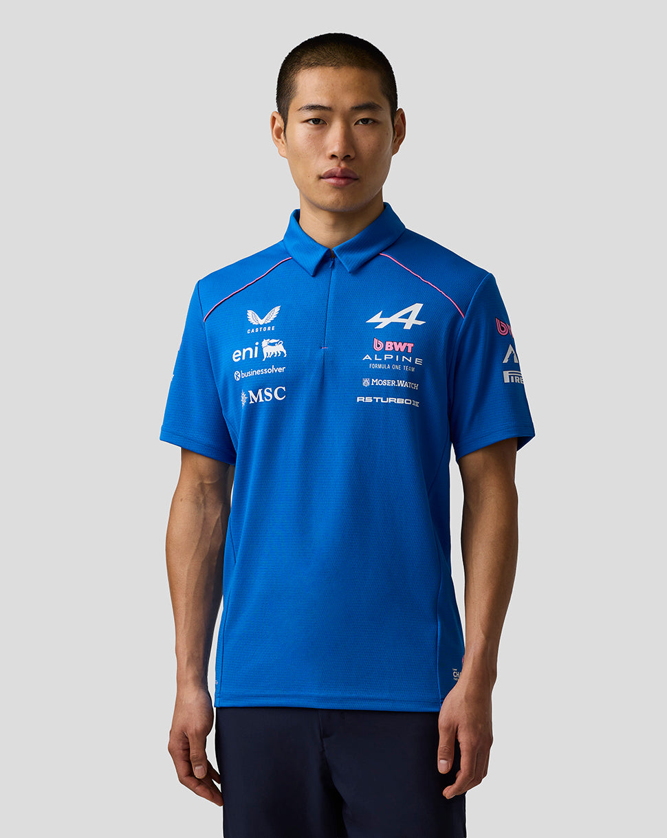 Official Men’s BWT Alpine Formula One Team Polo Shirt - Lapis Blue