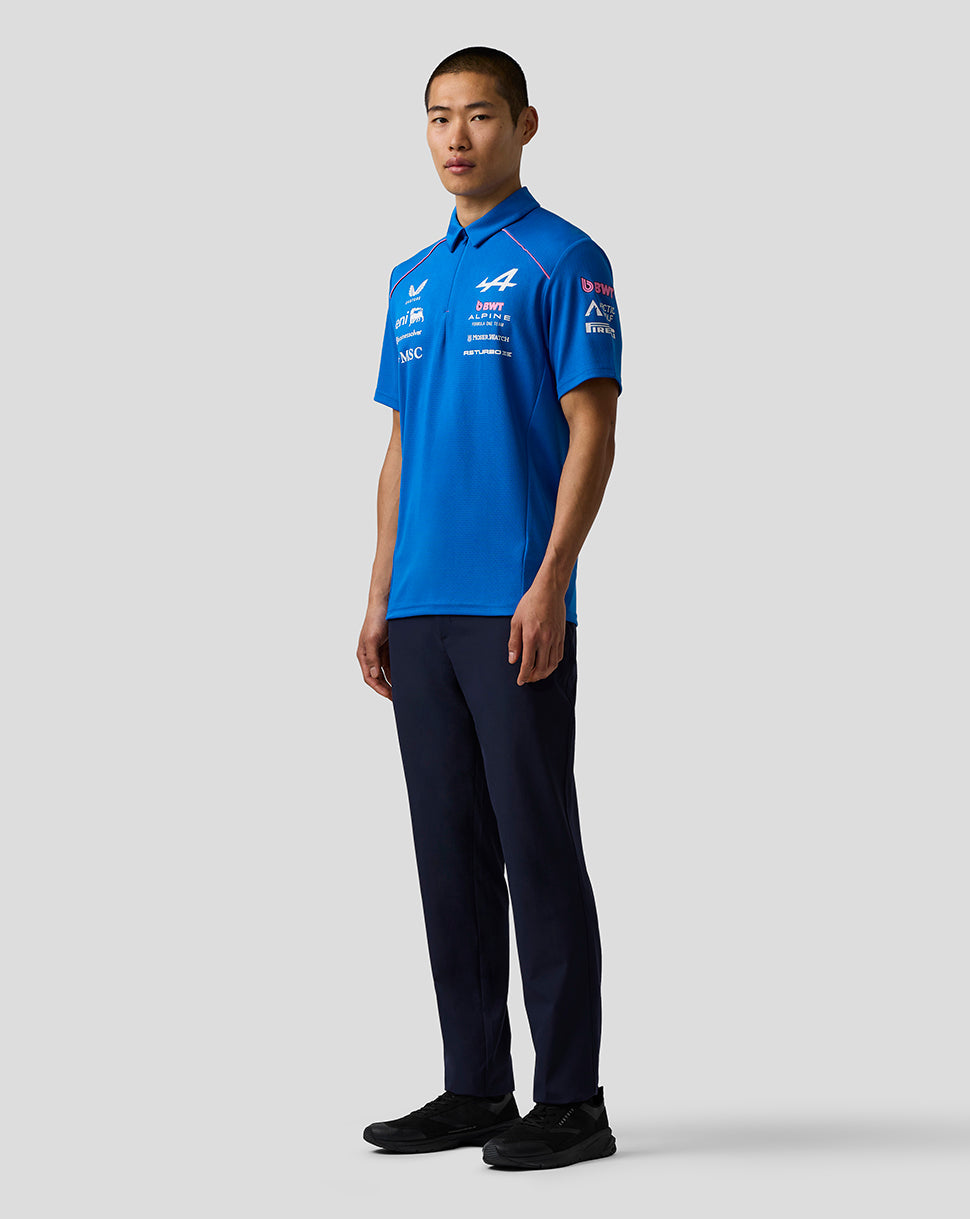 Official Men’s BWT Alpine Formula One Team Polo Shirt - Lapis Blue