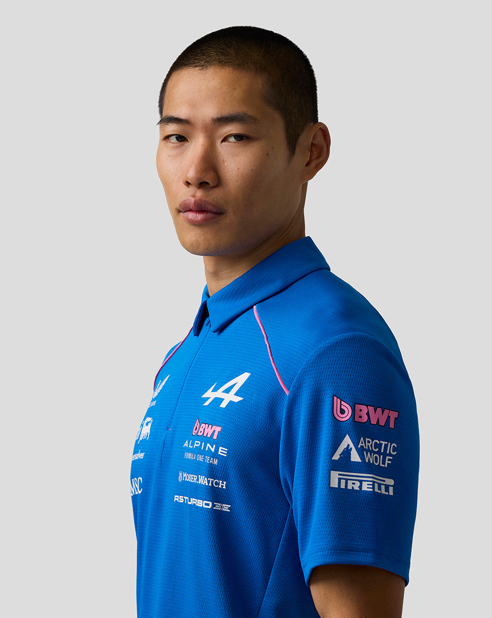 Official Men’s BWT Alpine Formula One Team Polo Shirt - Lapis Blue