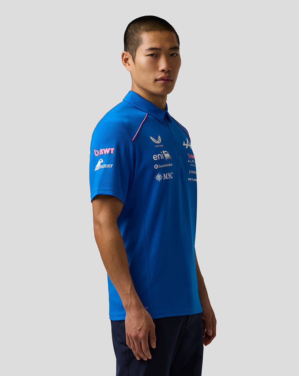 Official Men’s BWT Alpine Formula One Team Polo Shirt - Lapis Blue