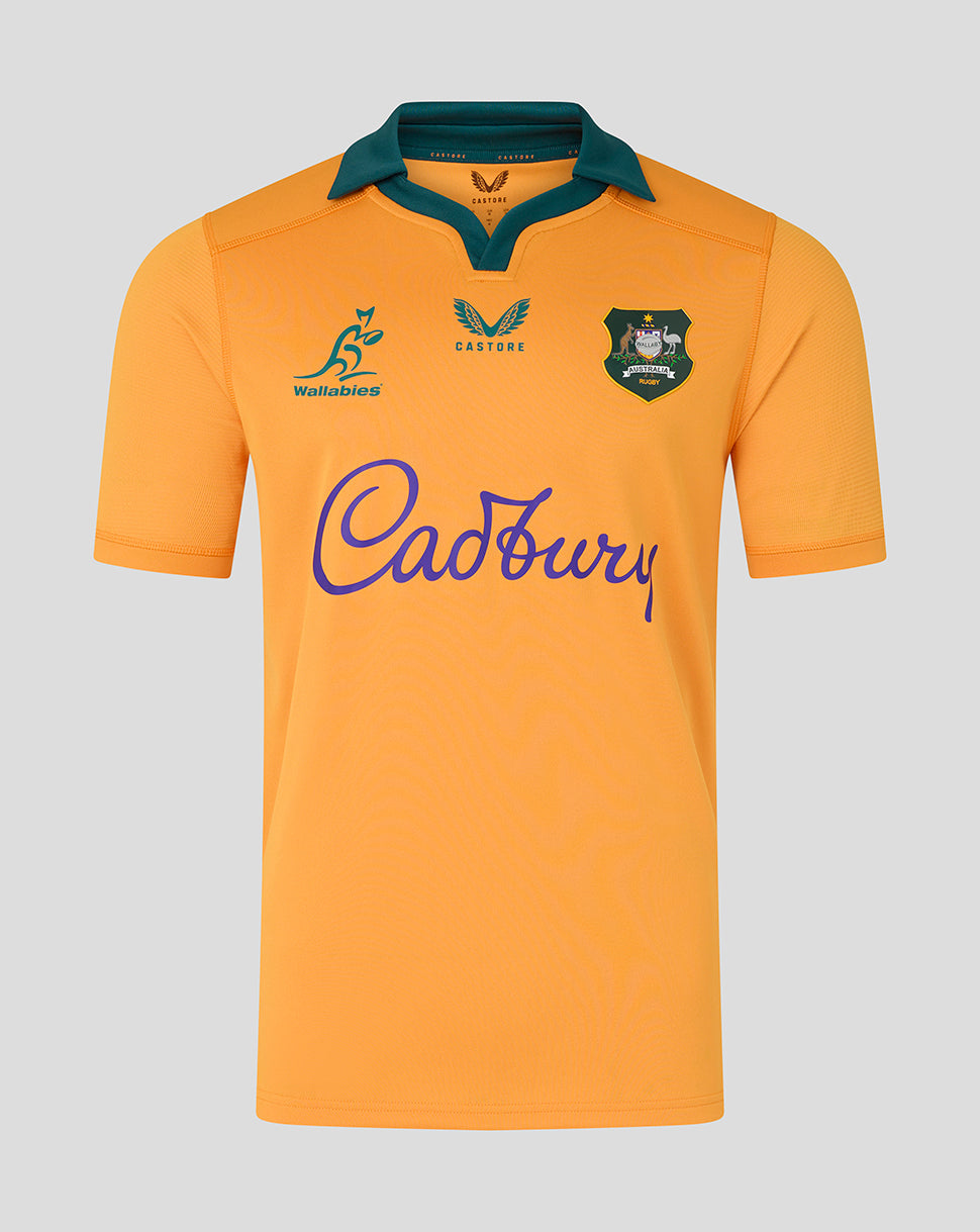 Orange sports jersey with Cadbury branding on a gray background