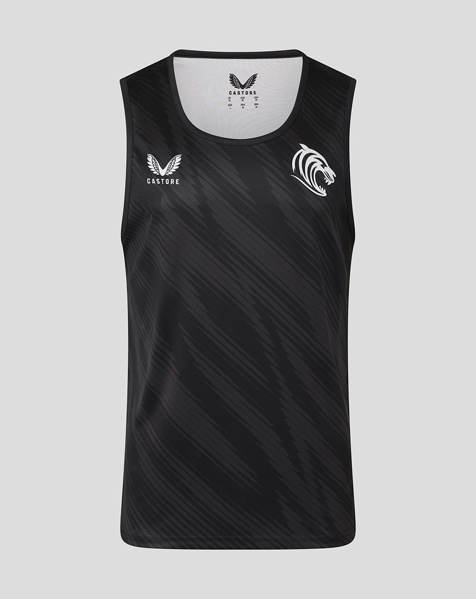 Leicester Tigers Men's 25/26 Vest Straight Back - Black