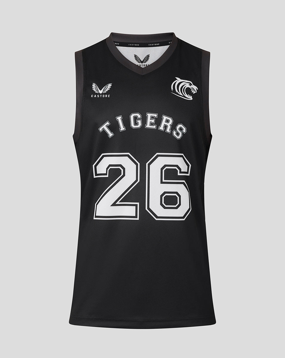 Leicester Tigers Men's 25/26 Training Basketball Vest - Black - Black