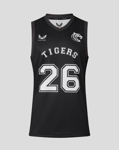 Leicester Tigers Men's 25/26 Training Basketball Vest - Black