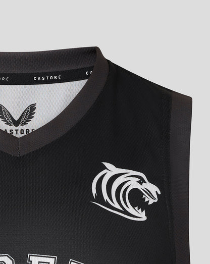 Leicester Tigers Men's 25/26 Training Basketball Vest - Black