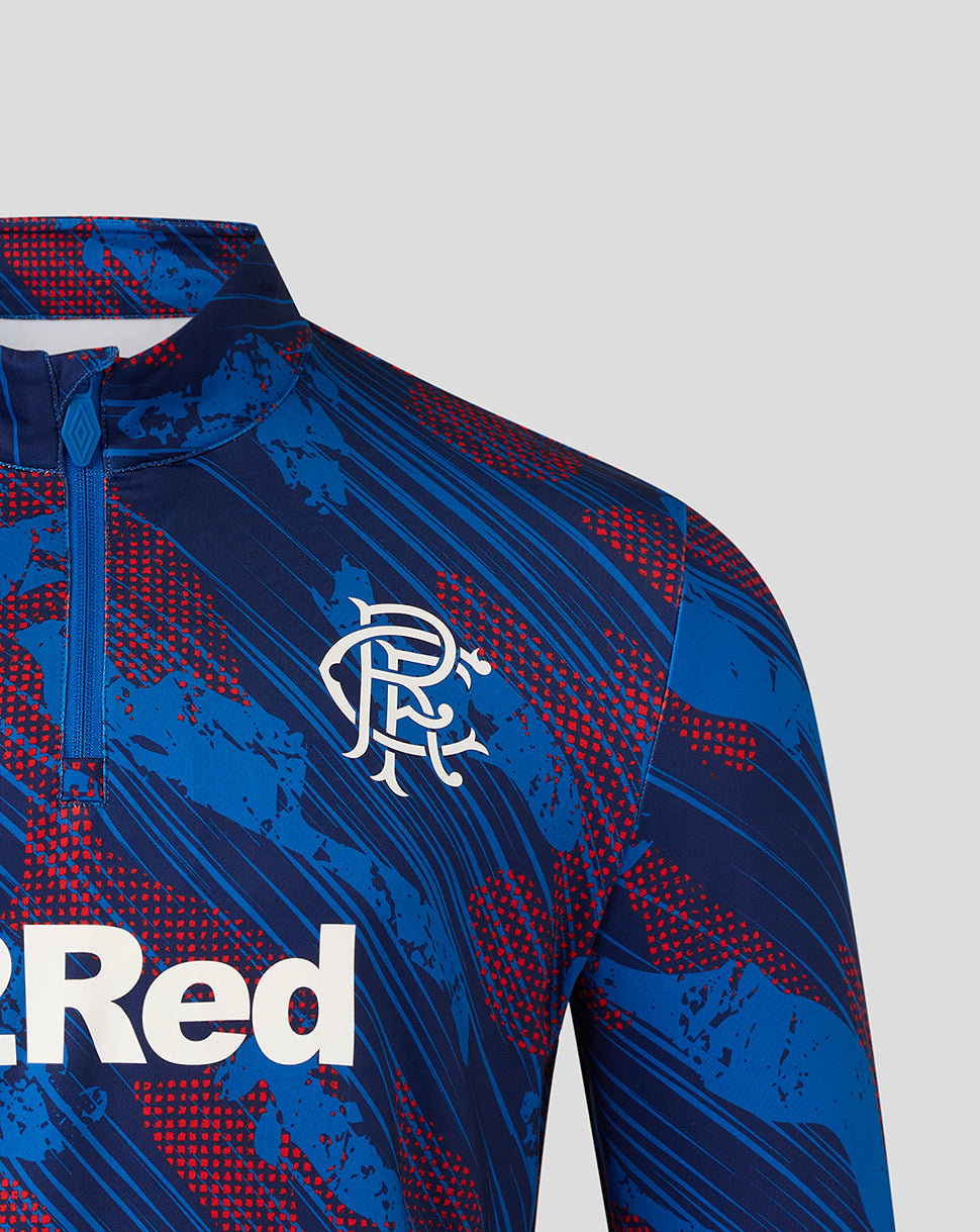 Rangers Men's 25/26 Armed Forces Day Range Quarter Zip - Lapis Blue/Flame Scarlet