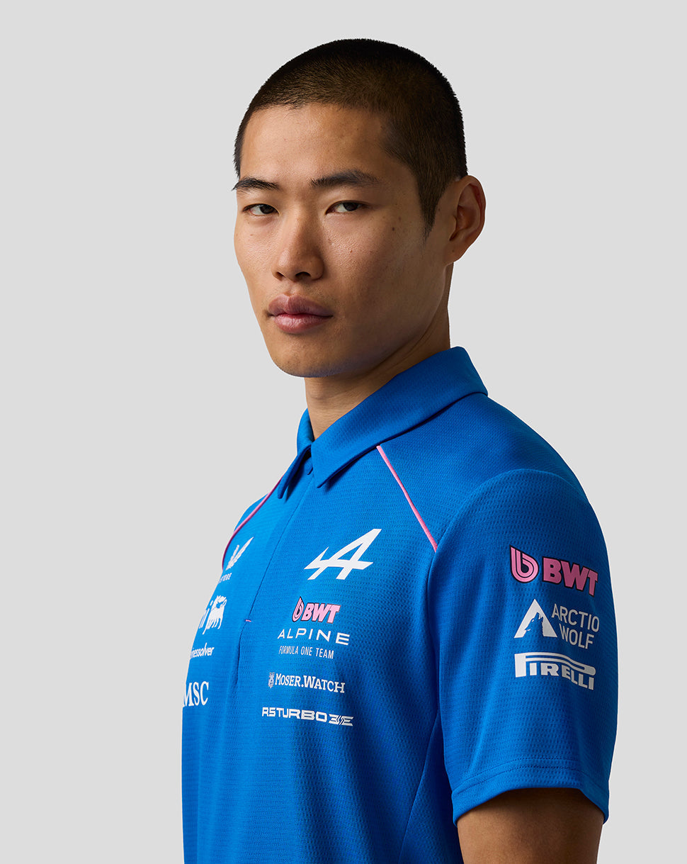 BWT Alpine Formula One Herren Official Personalised Poloshirt - Lapis Blue