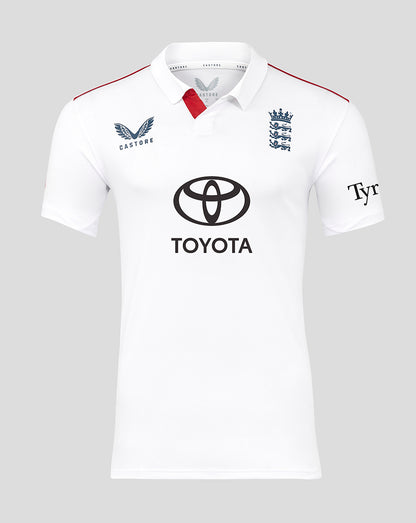 White sports jersey with Toyota logo on a gray background