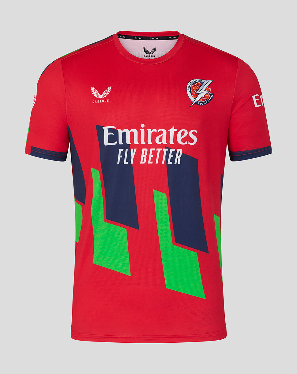 Lancashire Cricket Men's 26/27 T20 Short Sleeve Jersey - Red - True Red