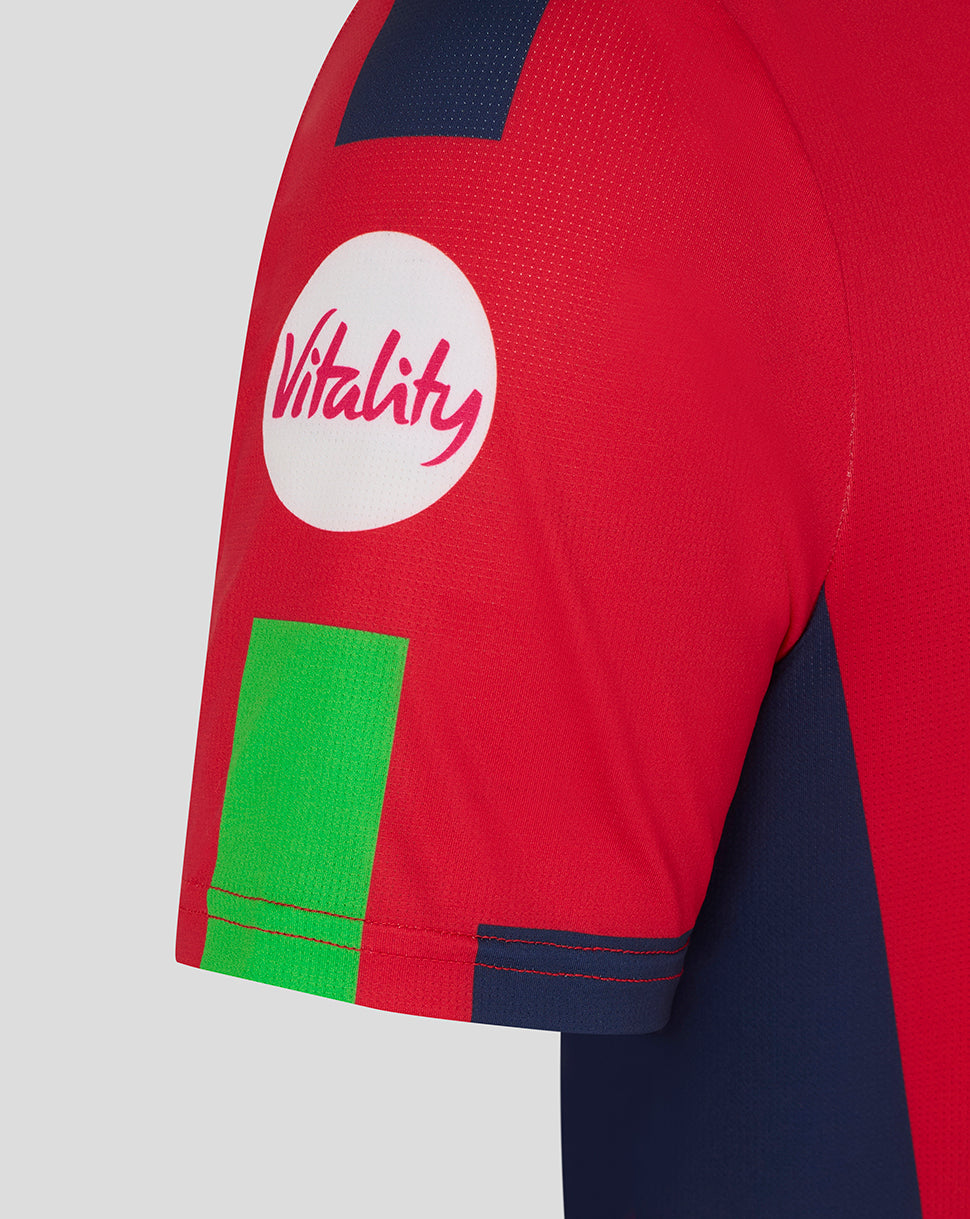 Lancashire Cricket Men's 26/27 T20 Short Sleeve Jersey - Red - True Red