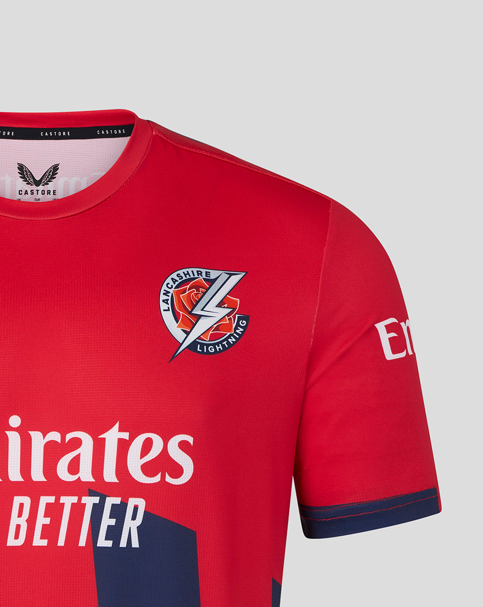 Lancashire Cricket Men's 26/27 T20 Short Sleeve Jersey - Red - True Red