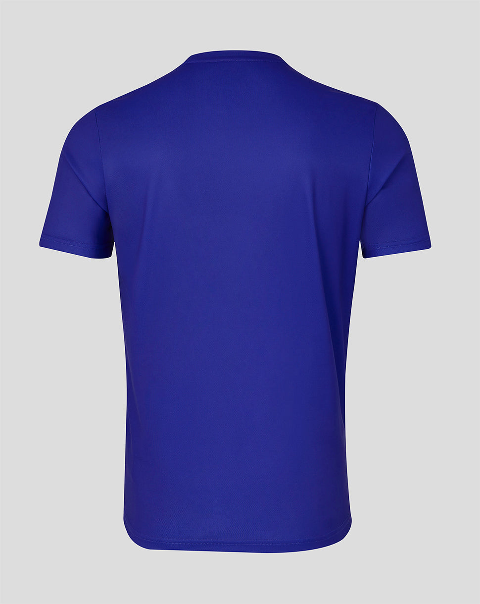 Blue t-shirt on a gray background