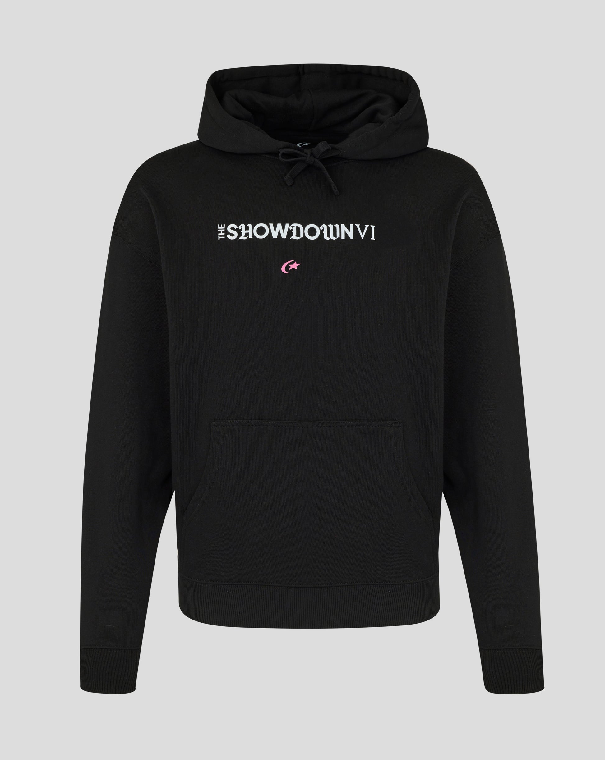 Black hoodie with text on a gray background