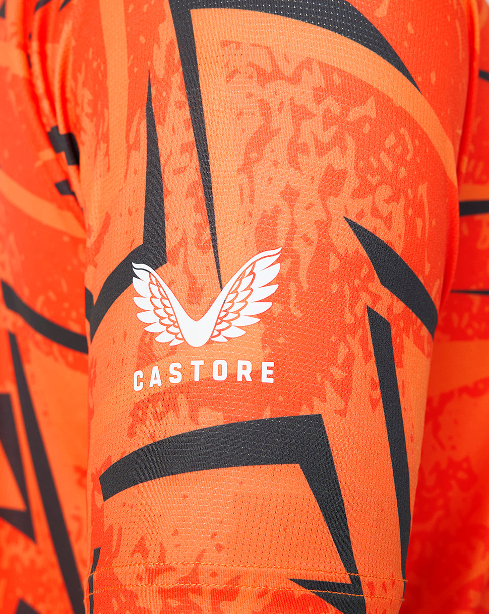 Mens Sunrisers Leeds The Hundred Short Sleeve Stretch Jersey Round Neck 2026 - Orange