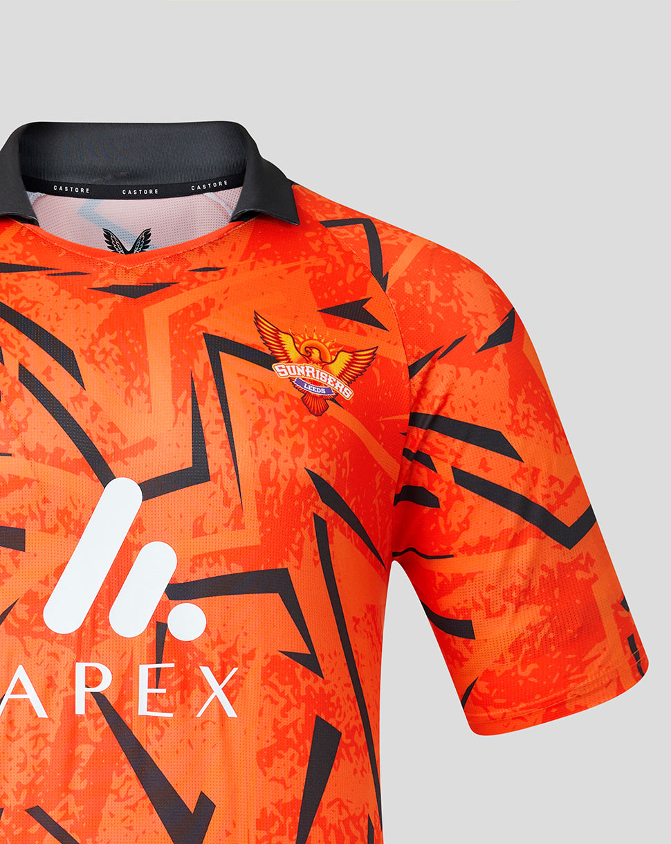 Mens Sunrisers Leeds The Hundred Short Sleeve Stretch Jersey Round Neck 2026 - Orange