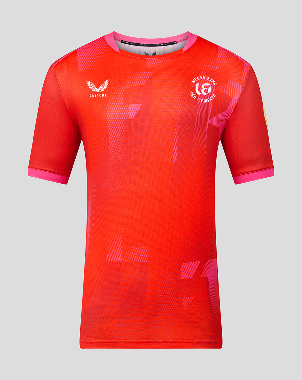 Welsh Fire The Hundred Mens 2026 Short Sleeve Stretch Jersey - Red