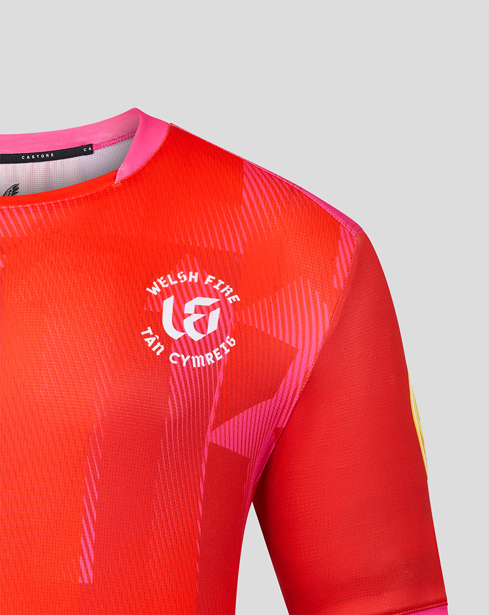 Welsh Fire The Hundred Mens 2026 Short Sleeve Stretch Jersey - Red