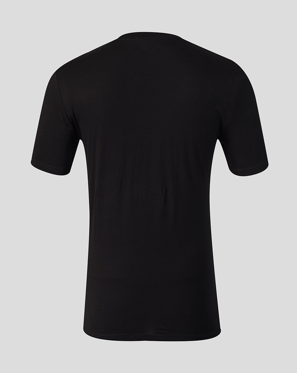 Back view of black Sunrisers Leeds The Hundred Small Wings T Shirt with a plain back