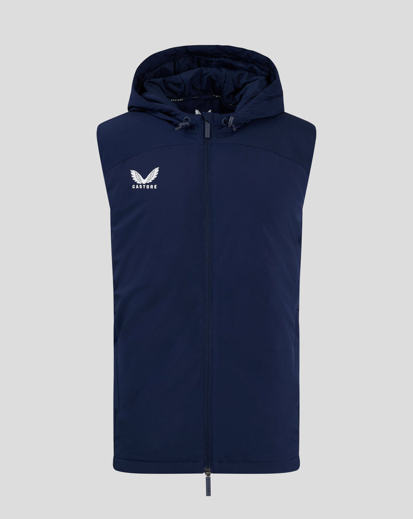 Mens Padded Gilet With Hood - Peacoat