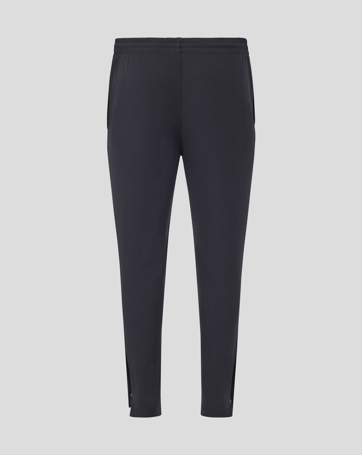 Back view of Leicester Tigers training track pants in dark navy with an elastic waistband.