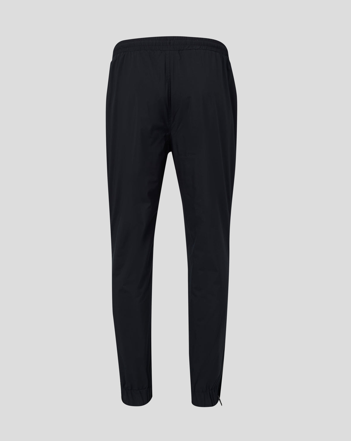 Back view of black Mens Rugby Contact Pant with elasticated waistband and cuffs