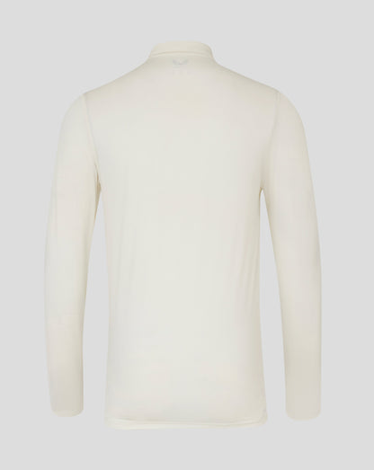 Mens Cricket Long Sleeve Tech Playing Shirt - Cannoli Cream