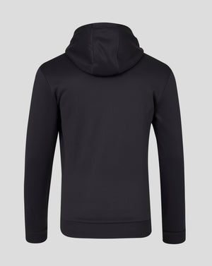 Mens Full Zip Brushback Hoodie - Caviar