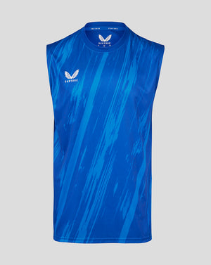 Brushstroke Print Mens Singlet- 5 - Surf The Web / Victoria Blue