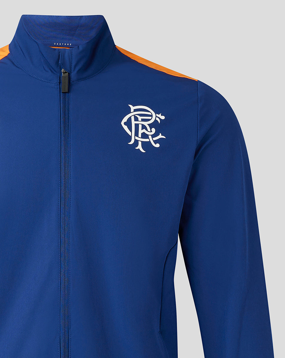 Rangers Mens 23/24 Players Training Third Anthem Jacket - Blue/Orange