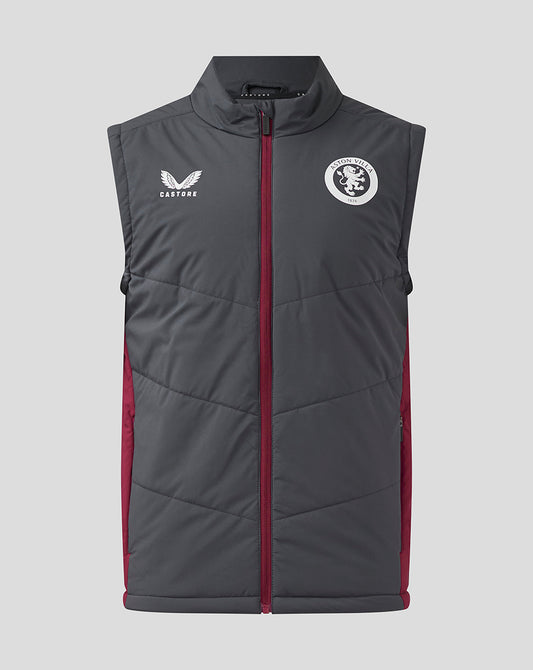 Mens ASTON VILLA FC COACHES BENCH GILET - EBONY / RHODODENDRON